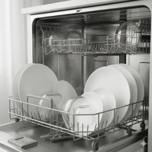 Close-up of a stainless steel tub, a key feature in the best drying dishwasher models that utilizes condensation drying effectively.