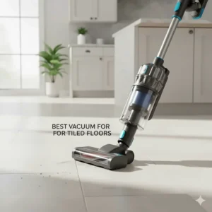 A powerful vacuum cleaner with specialized soft bristles and strong suction, ideal for safely cleaning tiled floors and removing grout debris.