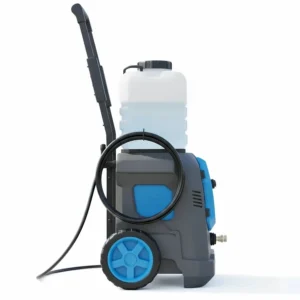 Side view of a compact portable pressure cleaner showing the durable, lightweight design.