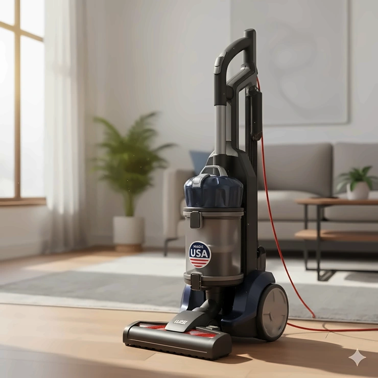 Powerful upright vacuum cleaner made in USA with durable construction. vacuum cleaners made in usa
