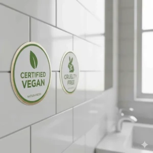 A badge or logo displaying "Certified Vegan" or "Cruelty-Free" for the plant based cleaner.