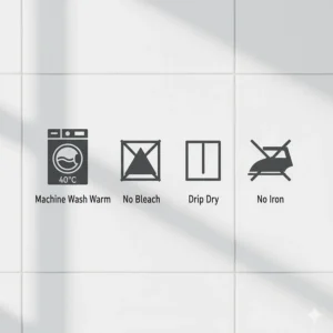 Vector illustration of essential care and washing instructions for longevity of your microfiber cloth for mirrors and glass surfaces.