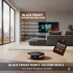 A checklist of features to look for when shopping for robot vacuum deals this November.
