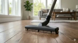 Close-up illustration of a soft-bristle parquet brush attachment for a canister vacuum.