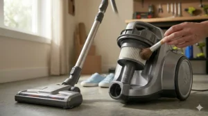 A smart robot vacuum navigating around furniture, offering automated cleaning for under $300.