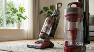 Modern bagless vacuum under $200 with an easy-to-empty dust cup.