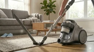 A compact handheld vacuum cleaning car upholstery, perfect for quick messes and under $300.