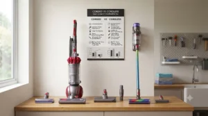 Summary table highlighting the main differences between corded vs cordless vacuum models.