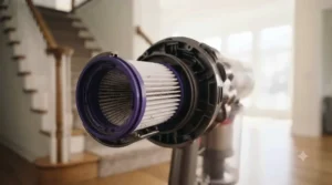 HEPA filtration system inside a premium vacuum for large homes, ideal for trapping allergens.