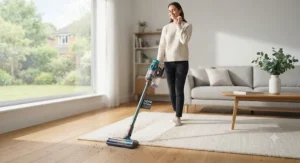 A clean, allergen-free home environment achieved by using a vacuum with a HEPA filter.
